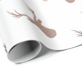Deer - strips - bruin en wit. cadeaupapier (Rol Hoek)