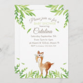 Deer Theme Baby Shower Invitation (Devant / Derrière)