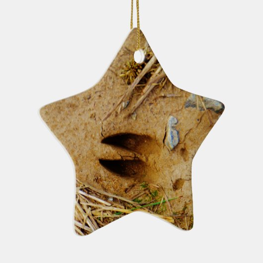 Deer Track Keramisch Ornament (Rechts)