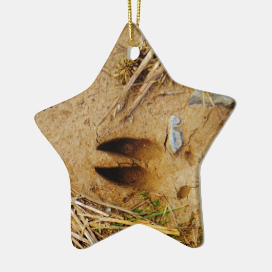 Deer Track Keramisch Ornament (Links)