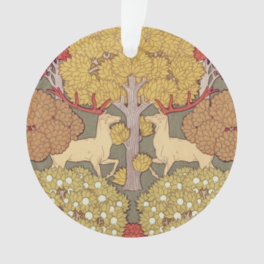 Deer &Tree Squirrel Bird Rowan Berries Art Nouveau (devant)