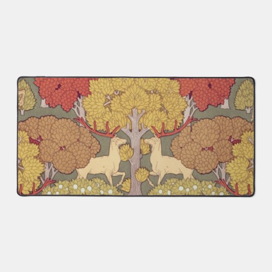 Deer &Tree Squirrel Bird Rowan Berries Art Nouveau Bureaumat (Voorkant)