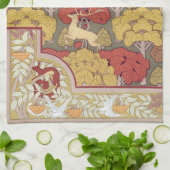 Deer &Tree Squirrel Bird Rowan Berries Art Nouveau Theedoek (Gevouwen)