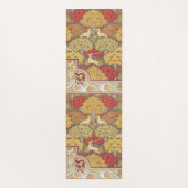 Deer &Tree Squirrel Bird Rowan Berries Art Nouveau Yogamat (Achterkant)