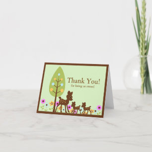 Deer Twins Baby shower Bedankt Opmerking Kaart