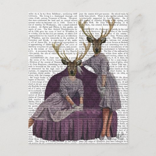 Deer Twins in Paars Briefkaart (Voorkant)