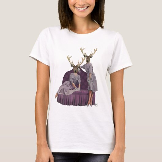 Deer Twins in Paars T-shirt (Voorkant)