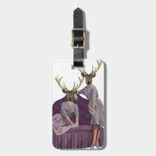 Deer Twins in Purple Dresses.jpg Bagagelabel