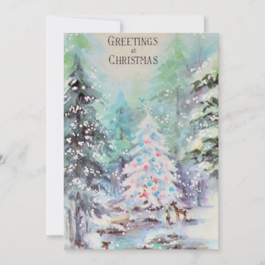  Deer uit in de sneeuw Feestdagenkaart (Voorkant)