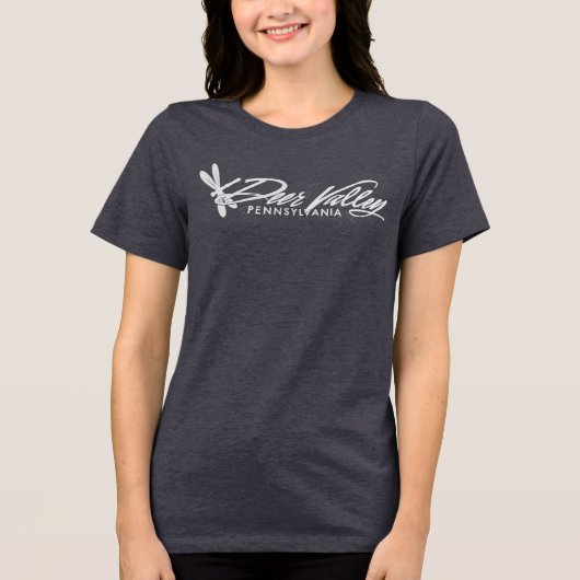 Deer Valley Dragonfly Retro Design Tri-Blend Shirt (Voorkant)