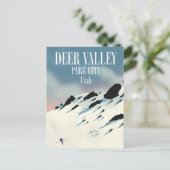 Deer Valley, park city, Utah, ski-poster Briefkaart (Staand voorkant)
