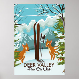 Deer Valley Park City Utah ski poster Voyage