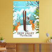 Deer Valley Park City Utah ski Reisposter Canvas Afdruk (Insitu (Woonkamer))