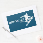 Deer Valley Utah Snowboarder Rechthoekige Sticker (Envelop)