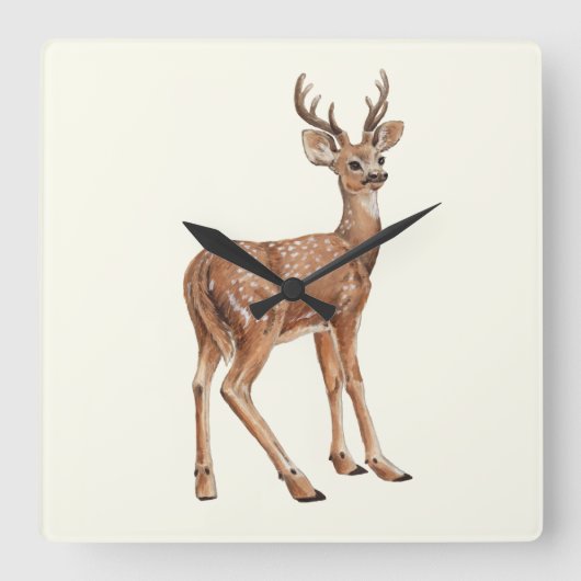Deer Vierkante Klok (Voorkant)