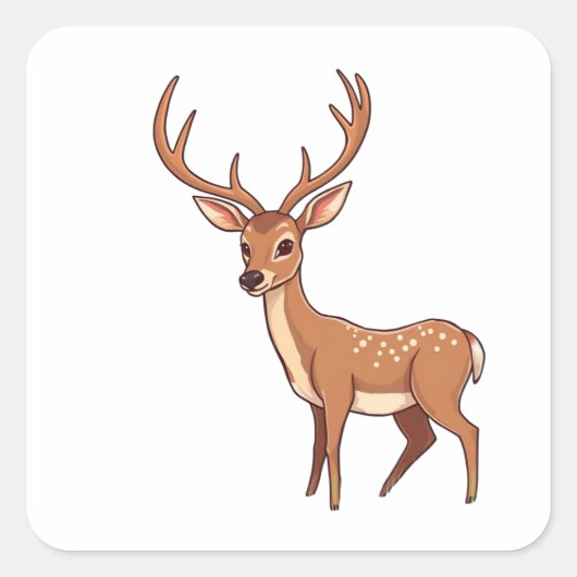Deer Vierkante Sticker (Voorkant)