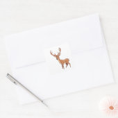 Deer Vierkante Sticker (Envelop)