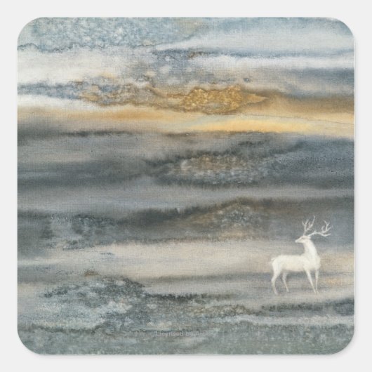 Deer Vierkante Sticker (Voorkant)