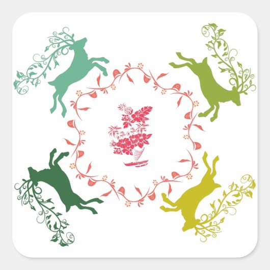 Deer Vierkante Sticker (Voorkant)