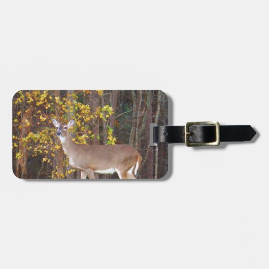 Deer voor de Gele Najaarboom Bagagelabel (Voorkant horizontaal)