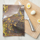 Deer voor de Gele Najaarboom Theedoek (Quarter Fold)