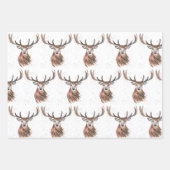 Deer waterverf Pattern Woodland Brown Inpakpapier Vel (Voorkant)