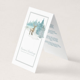 Deer Waterverf Seasons Greetings Mini Greetings Visitekaartjes