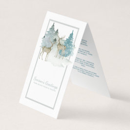 Deer Waterverf Seasons Greetings Mini Greetings Visitekaartjes