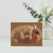Deer Wearing Sunbril Briefkaart (Staand voorkant)