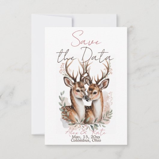 Deer Wedding Save the Date Announcement (Devant)