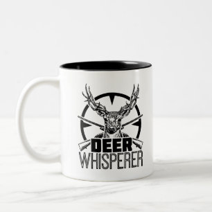 Deer Whisperer Funny Buck Hunter Whitetail Hunting Tweekleurige Koffiemok