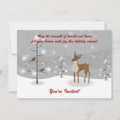 Deer Winter Scène Fête Invitations (Devant)