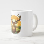 Deer with Antlers Sunset Forest Hunter Gift Extra Grote Beker (Voorkant rechts)