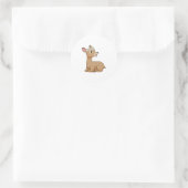 Deer with Daisy Flower Ronde Sticker (Tas)