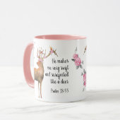 Deer with Flower Crown Psalm 18:33 Mok (Voorkant links)