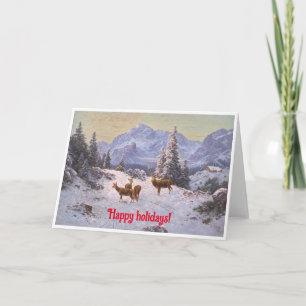 Deer with herd in de winter kaart