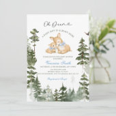 Deer Woodland Baby Boy Shower Invitation (Debout devant)
