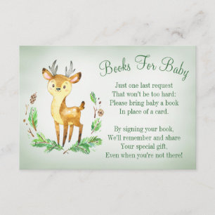 Deer Woodland Baby shower Book Kaart brengt boek m