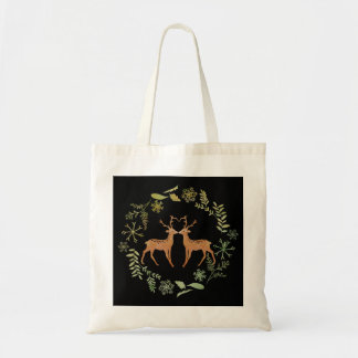 Deer Wreath Canvas tas