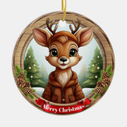 Deer Xmas Character Reindeer Animal Christmas  Cer Keramisch Ornament