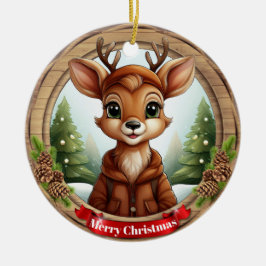 Deer Xmas Character Reindeer Animal Christmas Cer Keramisch Ornament