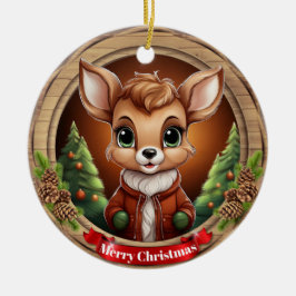 Deer Xmas Character Reindeer Animal Christmas Cer Keramisch Ornament