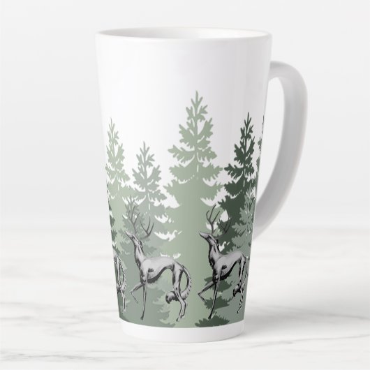 Deer Zoi Forêt Tall Latte Mug (Angle droit)