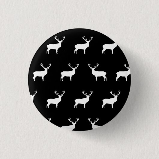 Deer - zwarte en witte Button (Voorkant)