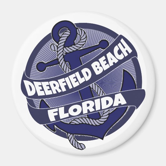 Deerfield Beach Florida anchor swirl magnet Magneet (Voorkant)