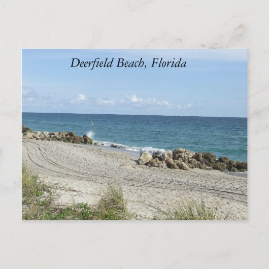 Deerfield Beach, Florida FL Beach Scene Briefkaart (Voorkant)