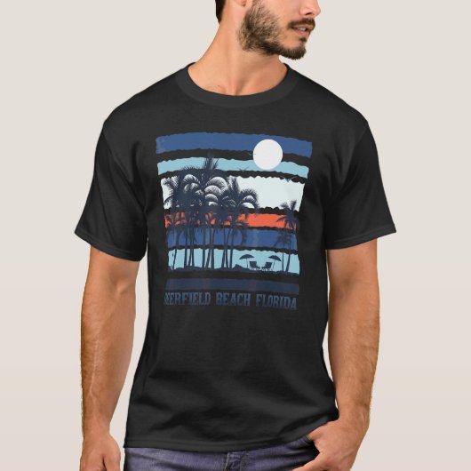 Deerfield Beach Florida Summer 80 s Beach S T-shirt (Voorkant)