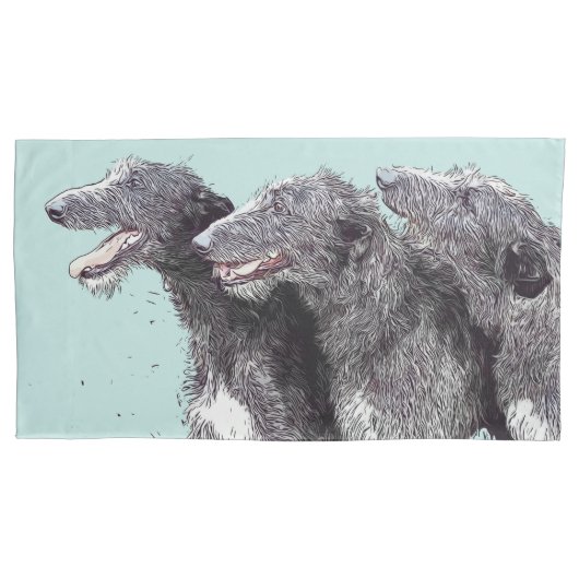 Deerhound trio-kussenhoezen kussensloop (Voorkant)