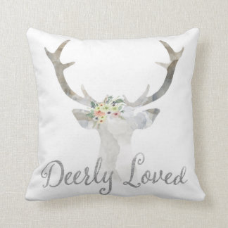 Deerly Loved Deer Boho Woodland Girl Sierkussen