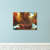 Deers by a Woodland Stream Canvas Afdruk (Insitu (Houten vloer))